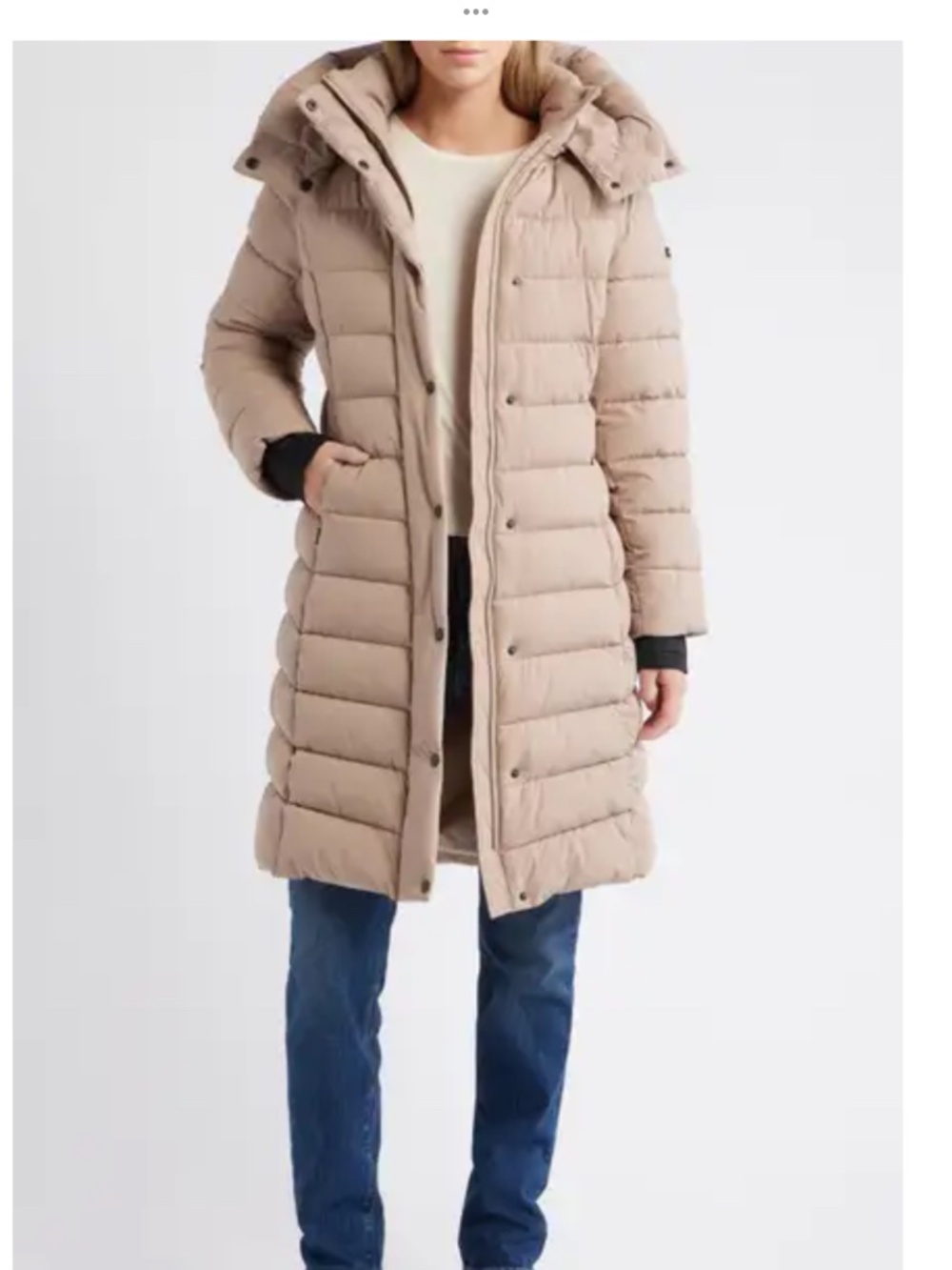 BCBG Max Azria Water Resistant Hooded Puffer Jacket, size L
